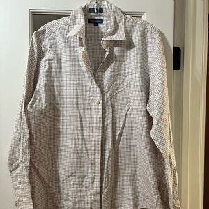 Faconnable Beige Checkered Button Down Shirt